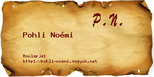 Pohli Noémi névjegykártya